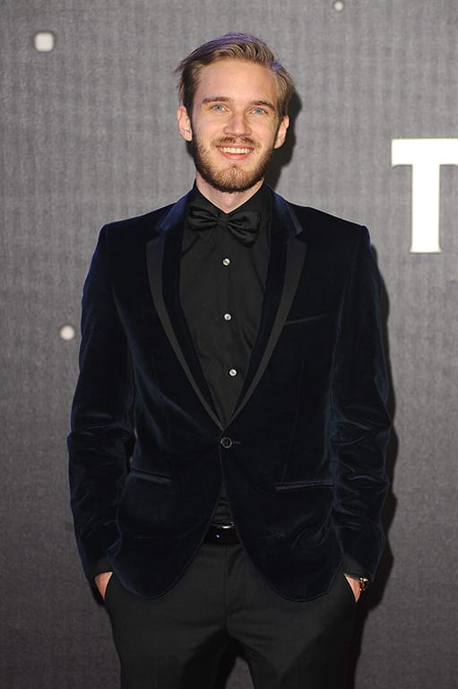 PewDiePie attends the European Premiere of Star Wars - The Force Awakens on Leicester Square in London. 16th December 2015