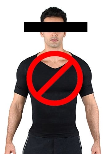 HOTER-Mens-Slim-And-Tight-Super-Soft-Compression-Slimming-Shaper-V-Neck-T-shirt-Black-L-0-0