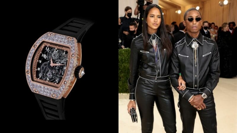 10.GL Horologi.Met Gala 2021.Pharrell Williams - Richard Mille RM 17-01 Tourbillon Red Gold Baguette-Cut Diamonds